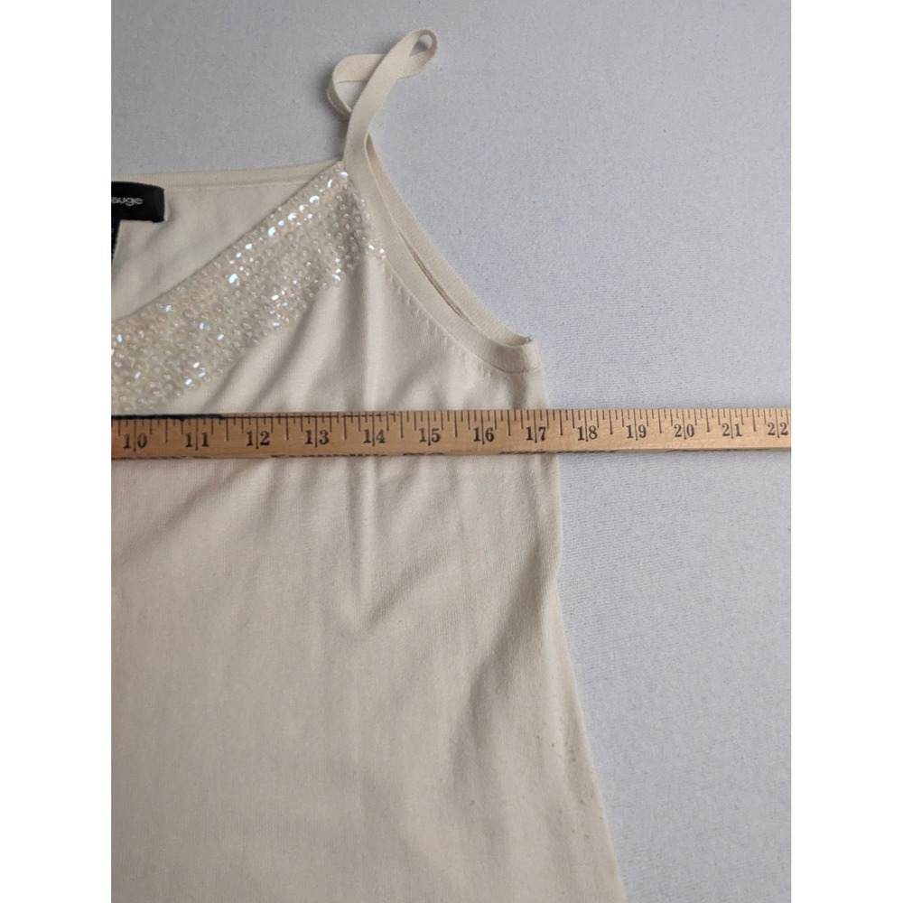 Cable & Gauge Ivory Silk Blend Sequin Trim Two Piece Set Shrug/Bolero Shell XL - Picture 10 of 16